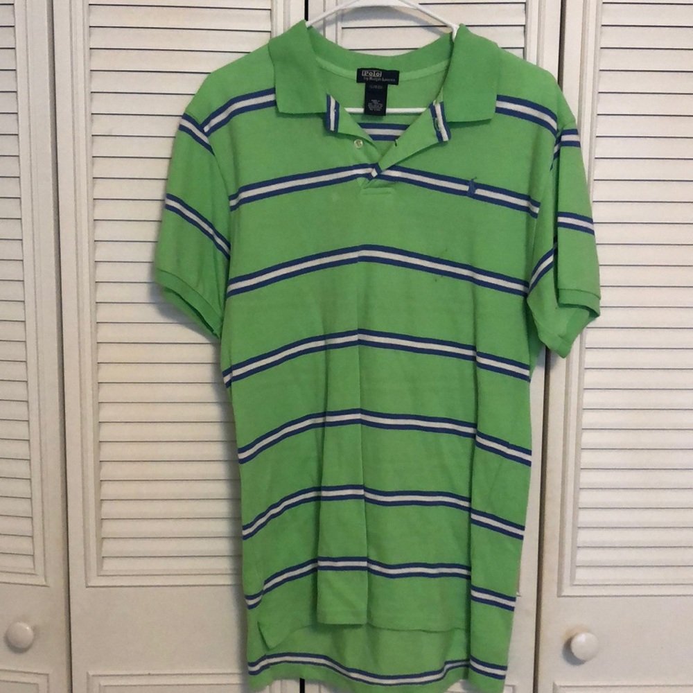Green Striped Polo
